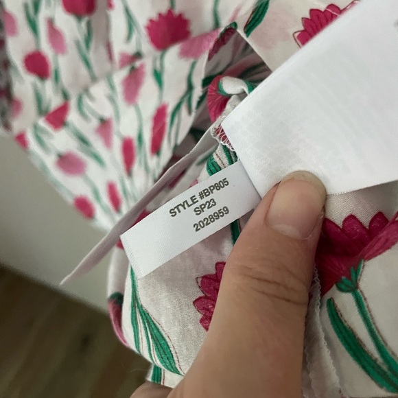 J. Crew Pink Floral Ruffle Top 100% Cotton Size Small - Picture 6 of 8